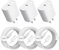 iPhone 17 16 Charger Fast Charging, 10FT Cable 3Pack 20W USB C Fast Charger by TrimDish