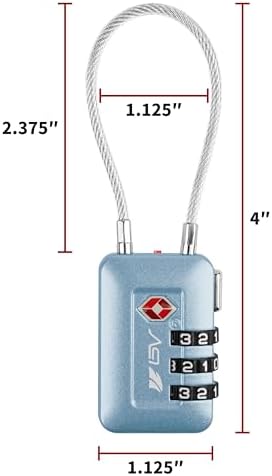 TSA Accepted Luggage Travel Lock, Set-Your-Own Combination Lock for School Gym Locker, Luggage Suitcase Baggage Locks, Filing Cabinets, Toolbox, Case (Arctic Blue, 4 Pack) - Image 6