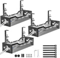 Under Desk Cable Management Tray 3 Pack, Cable Management Under Desk No Drill, Cable Organizer with Clamp for Wire Management, Cord Organizer for Office, Home - No Damage to Table (Black) by Litwaro