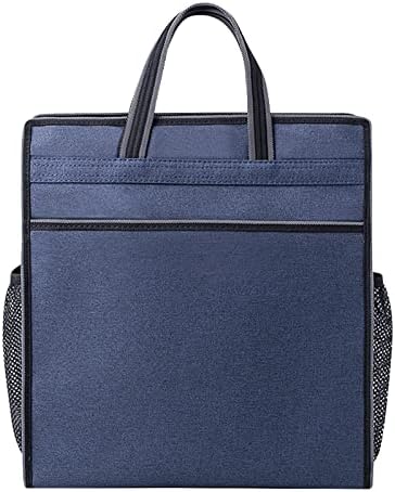 Oxford Zippered Document Bag with Handle File Tote Bag Pouch for Carrying Paper Files Books Filing Folder 1 Pack (Blue) - Image 4