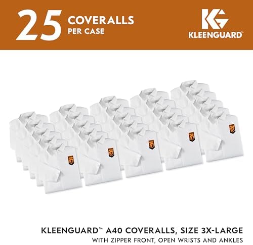 KleenGuard™ A40 Liquid & Particle Protection Coveralls (44306), Zipper Front, White, 3XL (Qty 25) - Image 2
