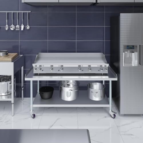 30" x 60" Stainless Steel Rolling Equipment Stand with Casters | 27" High Commercial Kitchen Work Table for Restaurant, Bakery, Garage & Foodservice - Image 7