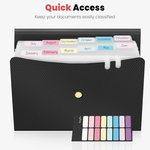 Sooez Expanding File Folders, 13 Pocket Accordion File Organizer, Letter/A4 - Image 4