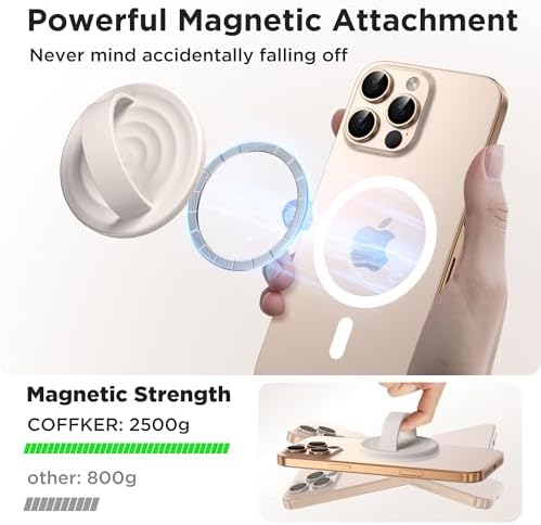 Magnetic Phone Grip for MagSafe, Silicone Ring Grip, Stone - Image 3