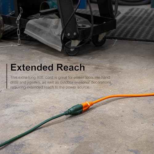 GE Outdoor Extension Cord, 80Ft, Outdoor Grounded Heavy Duty Extension Cord - Image 4