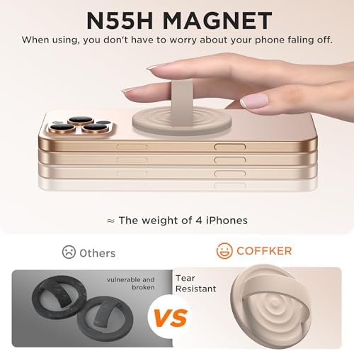 Magnetic Phone Grip for MagSafe, Silicone Ring Grip, Oat - Image 5