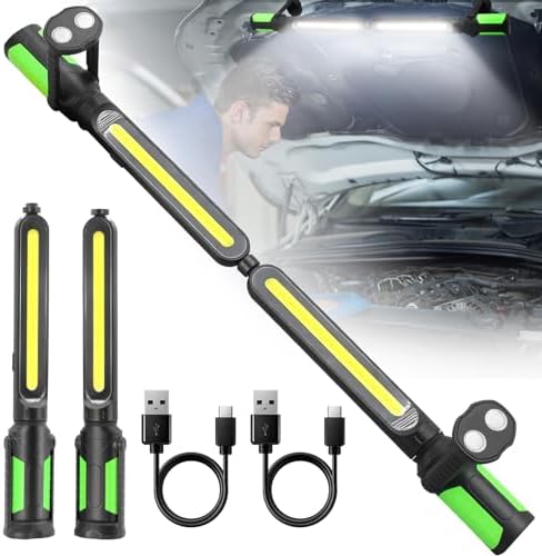 SYLSTAR Work Light for Mechanic, 2400LM LED, 4400mAh Rechargeable, Magnetic, Underhood Work Light with Hooks for Car Repairing/Inspection/Garage/Workshop/Emergency by SYLSTAR