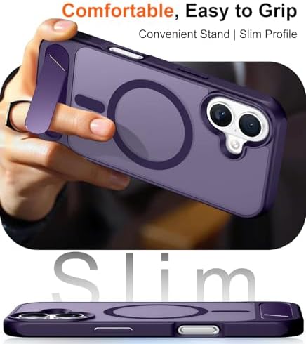 Temdan Magnetic Compatible with iPhone 16 Case, [Built-in Invisible Kickstand][Compatible with MagSafe] [Military Grade Shockproof] Slim Translucent Matte Phone Case for iPhone 16 6.1" - Image 7