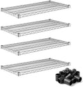 600 lb Capacity 18" x 36" NSF Wire Shelves 4-Pack Chrome, High Load Metal Storage Rack Add-On Kit by Zedfire
