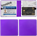 Ziciner 2PCS Car Registration and Insurance Holder, 5.2"× 4.7" Leather Auto Glove Box Organizer with Closure, Essential Car Document Holder for Card, Driver License (Purple) by Ziciner