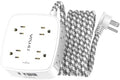 Surge Protector Power Strip - YISHU 8 Outlets with 4 USB (2 USB C) Charging Ports, 10Ft Braided Extension Cord, Flat Plug Multi Plug Outlet Extender Charging Station for Home Office, ETL, White by YISHU