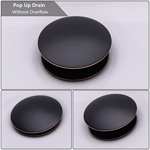 Bathroom Sink Drain Without Overflow Vessel Sink Drain Assembly,Lavatory Vanity Push Pop Up Drain Stopper Oil Rubbed Bronze,83606ORB. - Image 3
