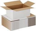 EXYGLO 15 Pack 12x8x6 Shipping Boxes for Small Business, White Corrugated Cardboard Small Box for Packaging, Moving, Mailing, and Storing by EXYGLO