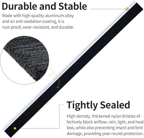 8x8 FT 3" Garage Brush Seal Kit for Roll-Up & Commercial Doors - Image 3