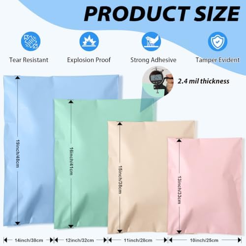 Oududianzi Multi Size Poly Mailers Variety Pack(10 Each: 14x19,12x16,11x15,10x13), 40Pack Assorted Size Shipping Bags, Mailers Poly Bags, Self-Seal Polymailers, Packaging Bags for Shipping - Image 2