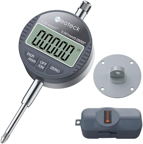 Neoteck 25.4 mm/1" Digital Dial Indicator with 0.001mm/0.00005" Resolution by Neoteck