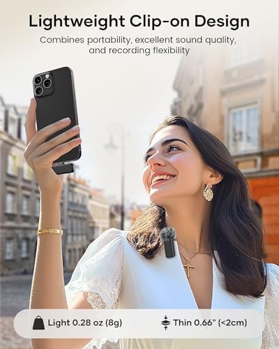 KUKIHO Wireless Lavalier Microphone with Charging Case, 36H Battery Life, Noise Cancellation, 135ft Range, Plug-and-Play Clip-On Mic for iPhone, iPad, Android, YouTube, Vlog, Live Streaming - Image 3