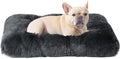 EHEYCIGA Fluffy Dog Crate Bed for Medium Dogs, Plush Crate Pad, Dark Grey by EHEYCIGA