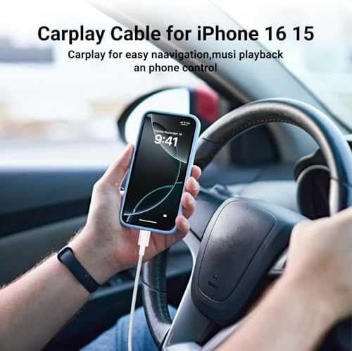 Car Carplay Cable for iPhone 17 16 15 Pro Max, 2Pack [3.3FT+6FT] USB A to USB C Cable Fast Charging, USBC Charger Cord Braided for iPhone 17/16/15 Pro Max/Pro/Plus, for iPad Pro 12.9/11,/Air 5th/4th - Image 2