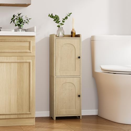 Hzuaneri Bathroom Storage Cabinet, Small Corner Floor Cabinet with 2 Doors - Image 3