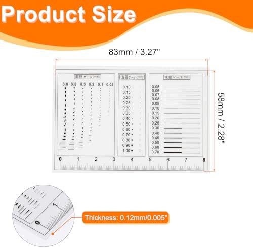 HARFINGTON 3pcs High Precision SEC Size Estimation Chart 88x58mm Transparency Flaw Detection Film Ruler for Diameter Area and Line Width Defects Measuring - Image 2