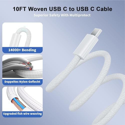 40-60W Fast USBC Charger iPhone 17 Fast Charging,[2Pack] 6Feet Braided Cord - Image 3