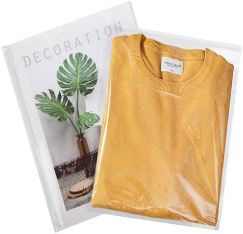 Clear Self‑Sealing Cellophane Bags 10x13 Inches, 100Pack Clear Plastic Poly Shipping Bags with Reinforced Edge for Small Business Packaging Clothing, Shirts, Decorative Wrappers & Artwork by Unknown