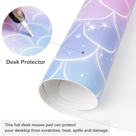 QiyI PU Leather Large Mouse Pad, Office Decor, 31.5" x 15.7", Mermaid Scale - Image 5