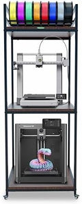 PT2 Ultimate Large 3D Printer Storage Solution, Heavy-Duty 3-Tier Stand & Filament Organizer Rack for Biggest Printers on Wheels by Poweruck