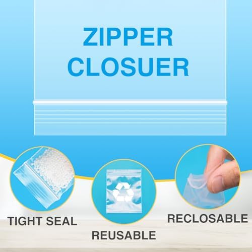 1200Pcs 1.5" x 1.5" Plastic Zip Bags, Clear, 2 Mil - Image 4