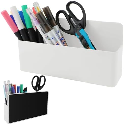 KITANIS Magnetic Pen Holder,3 Compartments Magnetic Dry Erase Marker Holder,Extra Strong Magnet Storage Marker Pen Pencil Organizer for Refrigerator,Whiteboard,Locker Accessories(Long Style) by KITANIS