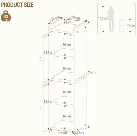 Hzuaneri Bathroom Storage Cabinet, Small Corner Floor Cabinet with 2 Doors - Image 2