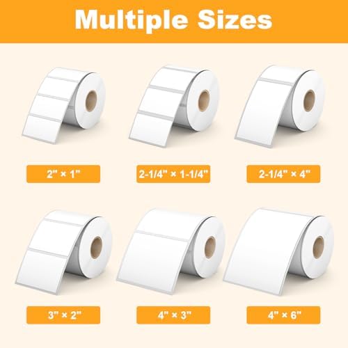 (12,000 Labels/12 Rolls) Labelebal 12 Rolls,1000/Roll -Zebra 2.25" X 1.25” Direct Thermal Labels - Perforated Stickers for Barcode Address, Compatible with Zebra & Rollo & MUNBYN Desktop Printer - Image 5