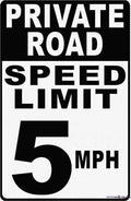 New Warning Signs Metal Tin Sign -Watch Out for Private Road Speed Limit 5 Mph Wall Street Decor. Outdoor Industrial Aluminum Sign 12x8 Inches Warning Signs Prompt Signs by Eletina
