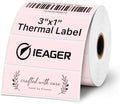 iEager 3x1 Inch Thermal Labels, Pink Durable Thermal Printer Stickers by ReliableThermalLabelsYouCanCountOn