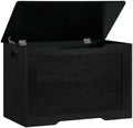 usikey 29.5” Storage Chest, Toy Box with Safety Hinge & Gel Bumpers, Toy Chest, Lift Top Storage Trunk, Supports 220 lb, for Living Room, Bedroom, Entryway, Black by USIKEY