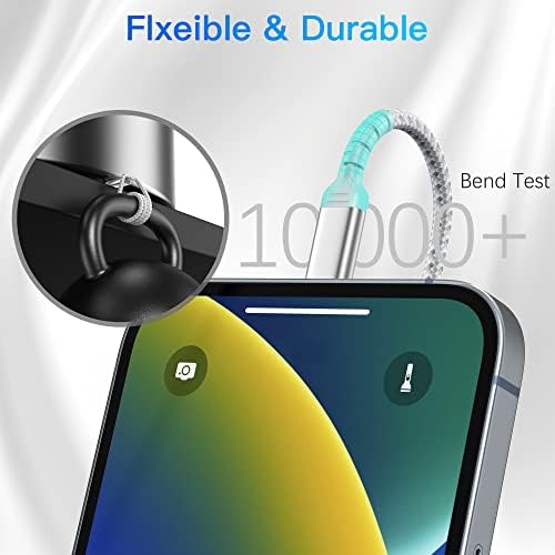 6 Inch iPhone Charging Cable, 3 Pack Braided Short iPhone Charger Cord [MFi Ceritified] Compatible with Apple iPhone 14 13 12 11 Pro Max/Mini XS XR X 8 7 Plus SE2 iPad, Short Lightning Cable - Image 3