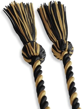 Endea Graduation Single Honor Cord Two-Color (Black/Antique Gold) - Image 4