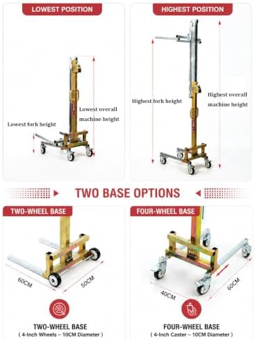 Portable Material Lift, Manual Winch Stacker with Forks for Warehouse - Image 3