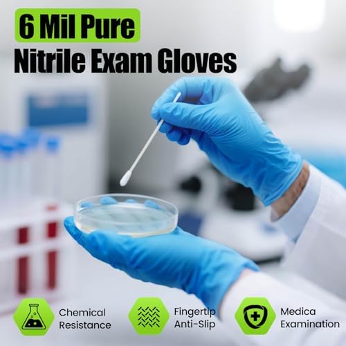 TREEGO Blue Nitrile Gloves, X-Large, 6 Mil Medical Exam Gloves, 100 Count - Image 4