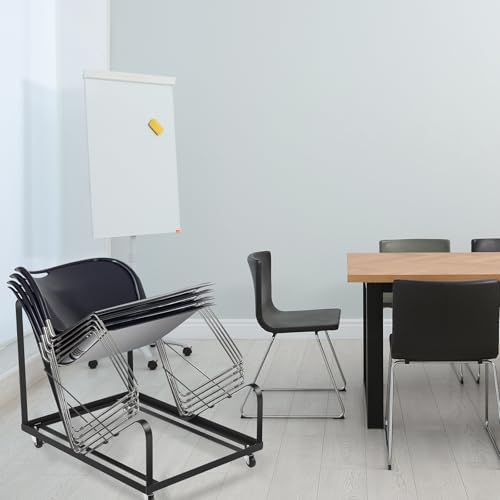 Sled Base Stack Chair Dolly for Stackable Chairs Heavy Duty Black Chair Base with Wheels Powder Coated Steel Frame for Party Event, Hotel - Image 4