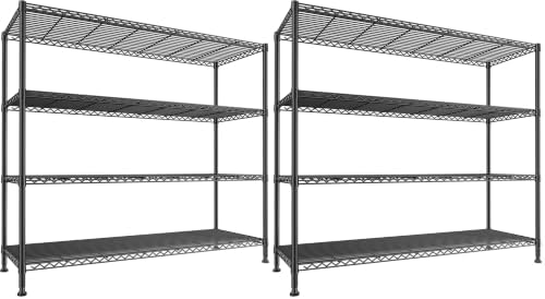 REIBII 4-Tier Storage Shelves 45.3''W Wire Shelving Unit for Pantry Garage (Pack of 2) by REIBII