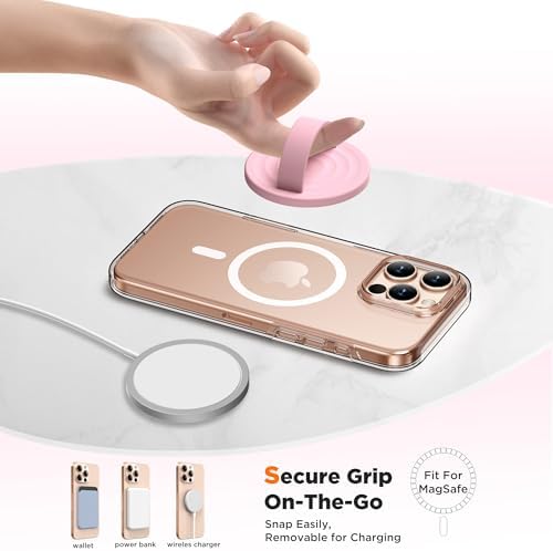 Magnetic Phone Grip for MagSafe, Silicone Ring Grip, Pink - Image 4