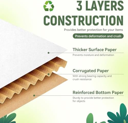 5"x5"x2" Shipping Boxes Set of 3, White Corrugated Cardboard Box Literature Mailer - Image 4