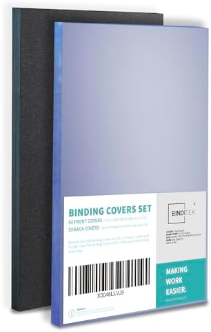 Binditek 100 Pack Binding Covers Set, 8.5x14 Inches, 8Mil PVC & 12Mil Poly by Binditek