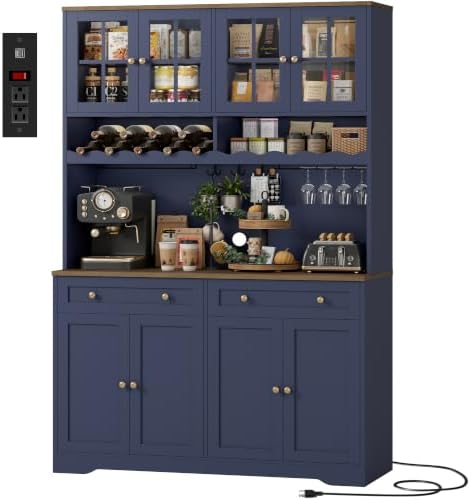 HOSTACK 75"H Kitchen Pantry Storage Cabinet, Coffee Bar, Tall Hutch Cabinet by HOSTACK