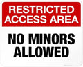 Restricted Access Area No Minors Allowed Sign, 24x30 Inches, Rust Free .063 Aluminum, Made in USA by Sigo Signs by SigoSigns