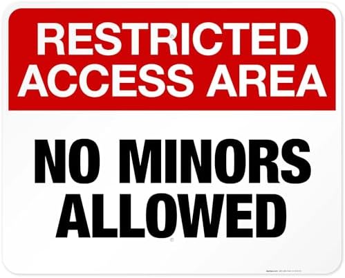 Restricted Access Area No Minors Allowed Sign, 24x30 Inches, Rust Free .063 Aluminum, Made in USA by Sigo Signs by SigoSigns