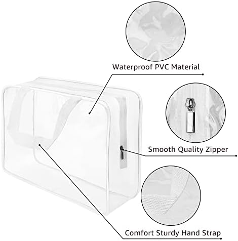 4Pcs Crystal Clear PVC Travel Toiletry Bag Kit for Women Men, Cosmetic Bags - Image 6