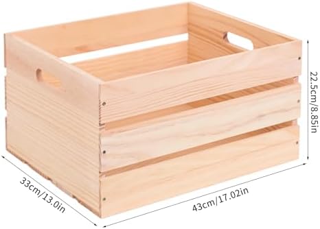 3 Pieces Large Pine Wood Crates For Storage, Unfinished Natural Wooden Crate, Holds Up to 50 Pounds - Image 3